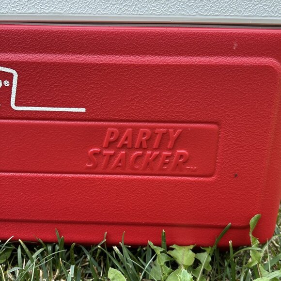 Coleman Party Stacker HEINZ Plastic Cooler Stackable 24-Can Red White 6225 - Picture 2 of 11